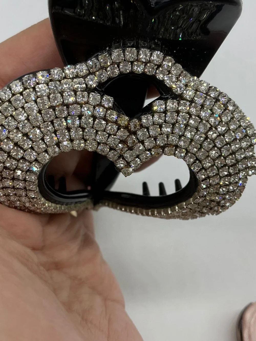 Hair Claw Clips with Rhinestones Vintage